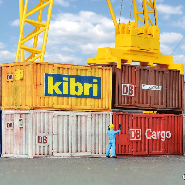 6 conteneurs HO KIBRI 10924   modelisme ferroviaire decor neuf  KIBRI