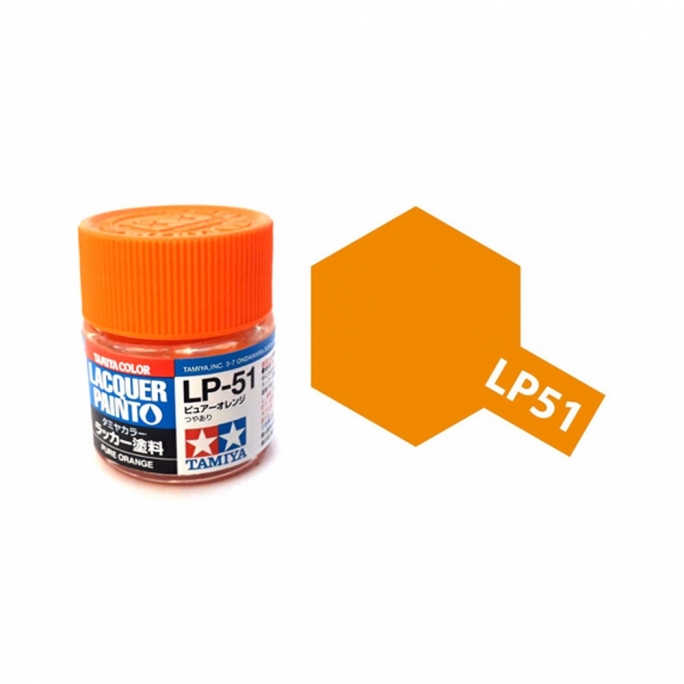 Orange pur brillant pot de 10ml-TAMIYA LP51