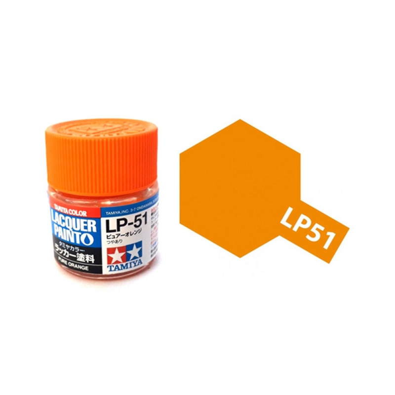 Orange pur brillant pot de 10ml-TAMIYA LP51